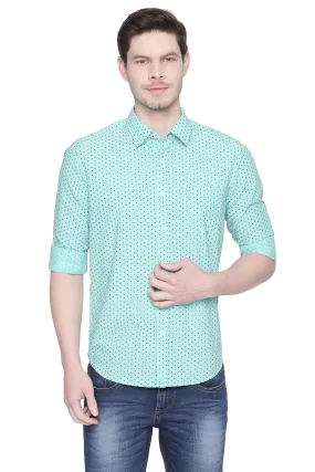 Slim Fit Chambray Printed Shirt