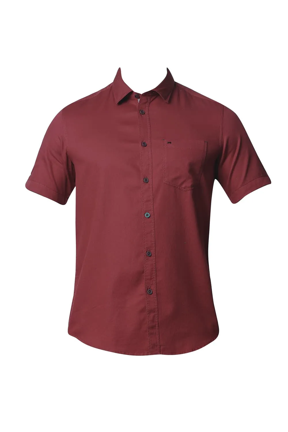 Slim Fit Herringbone Halfsleeves Shirt