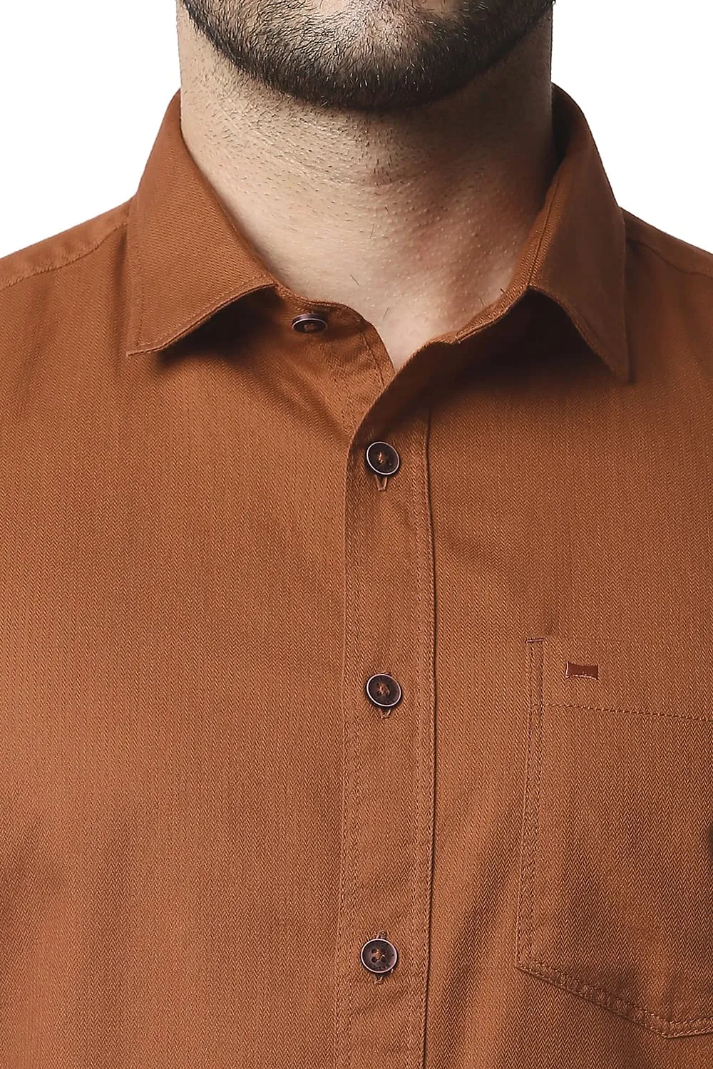 Slim Fit Herringbone Halfsleeves Shirt