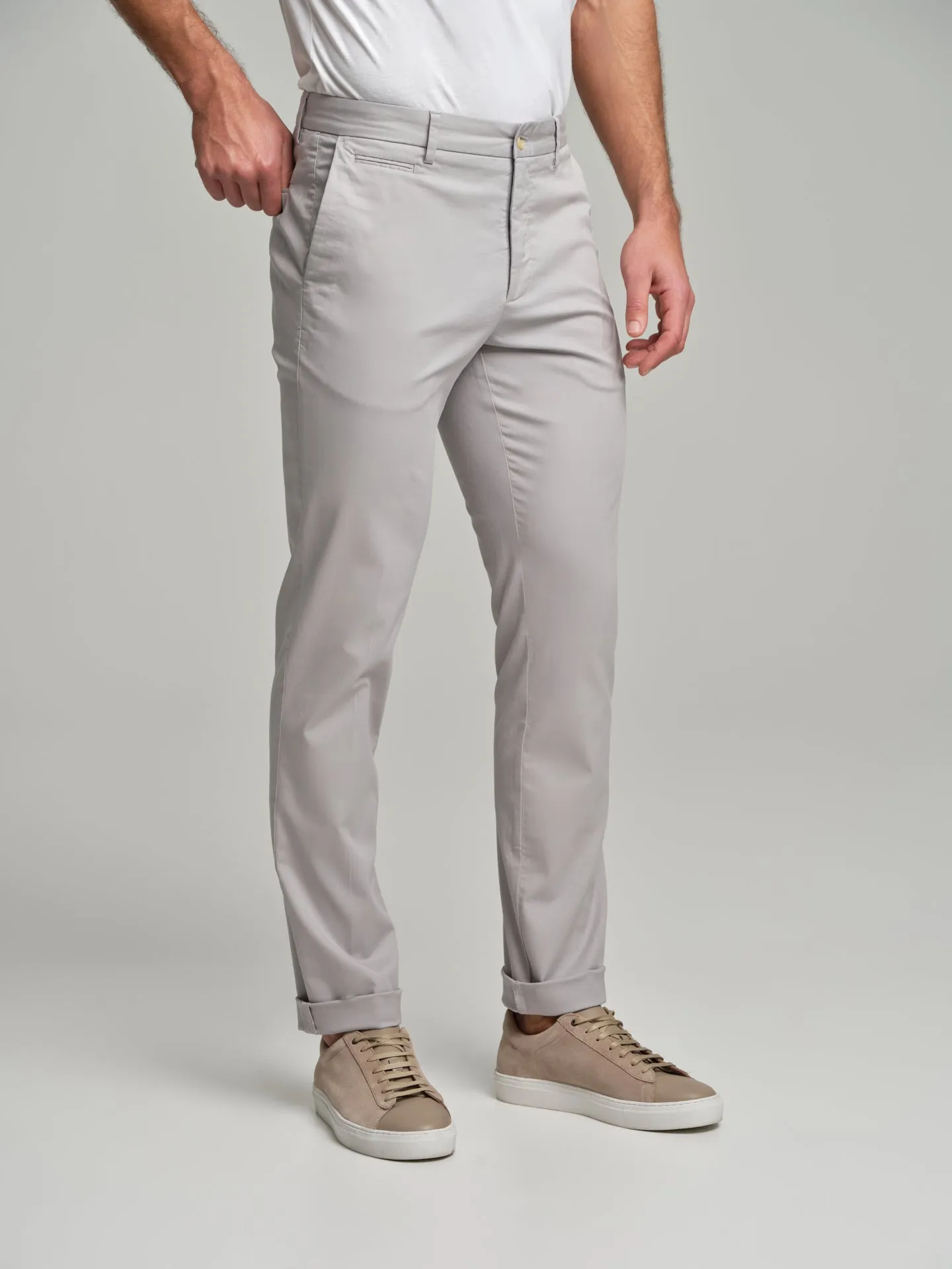 Soft twill garment dye chino trousers