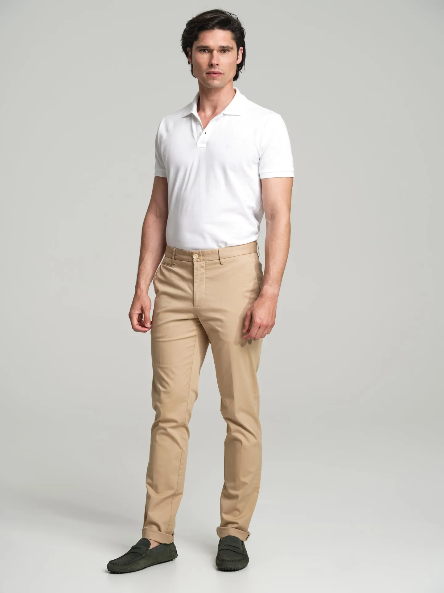 Soft twill garment dye chino trousers