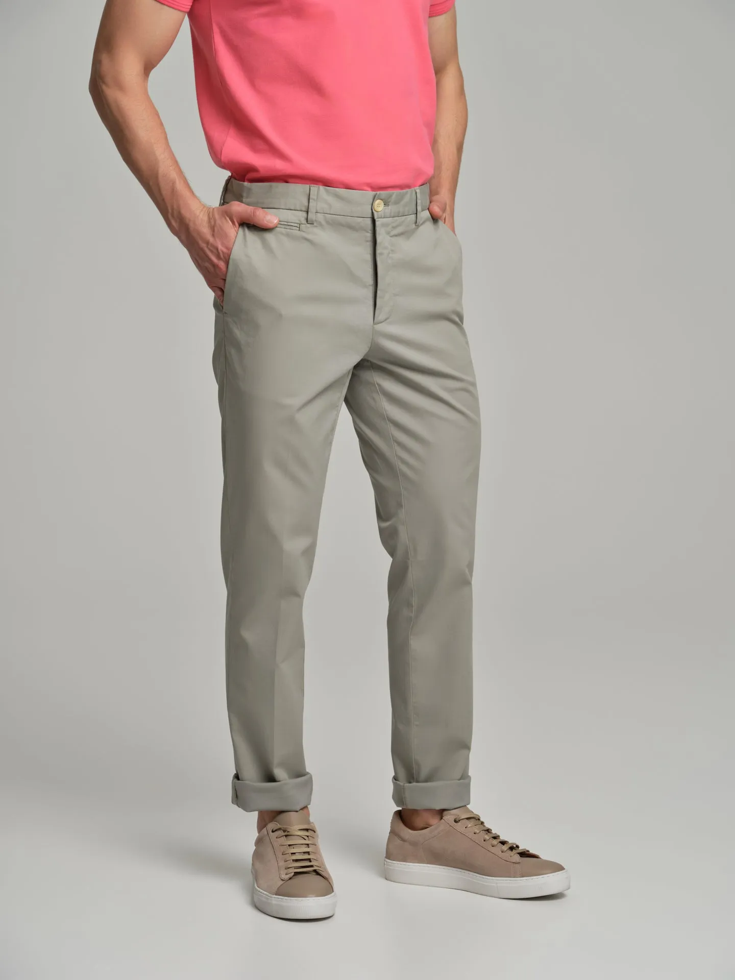 Soft twill garment dye chino trousers