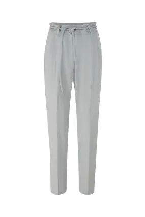 Straight leg pleated trousers with matching cord belt