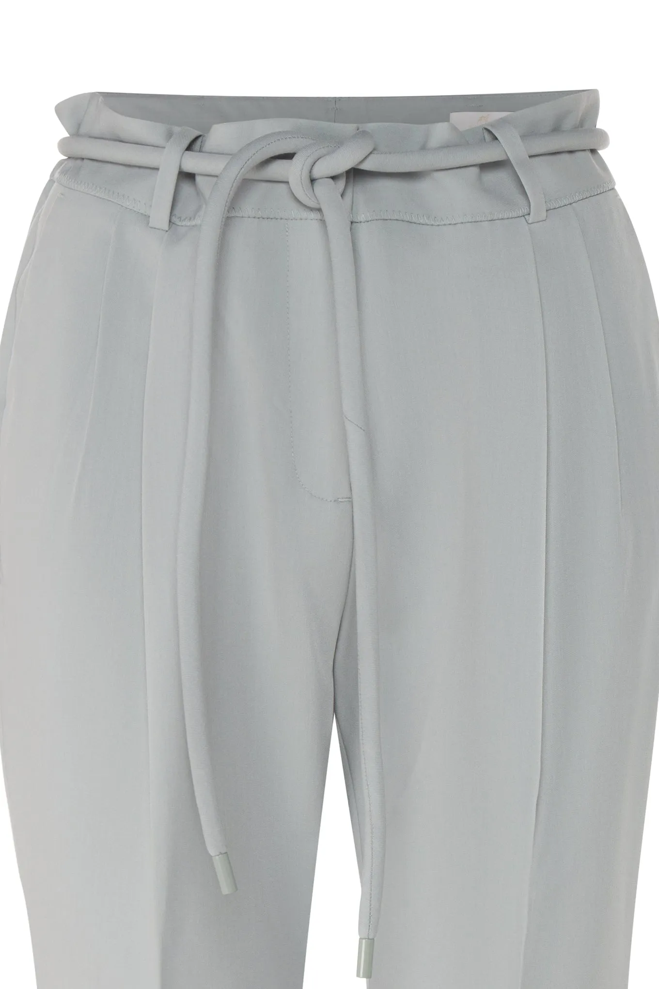 Straight leg pleated trousers with matching cord belt