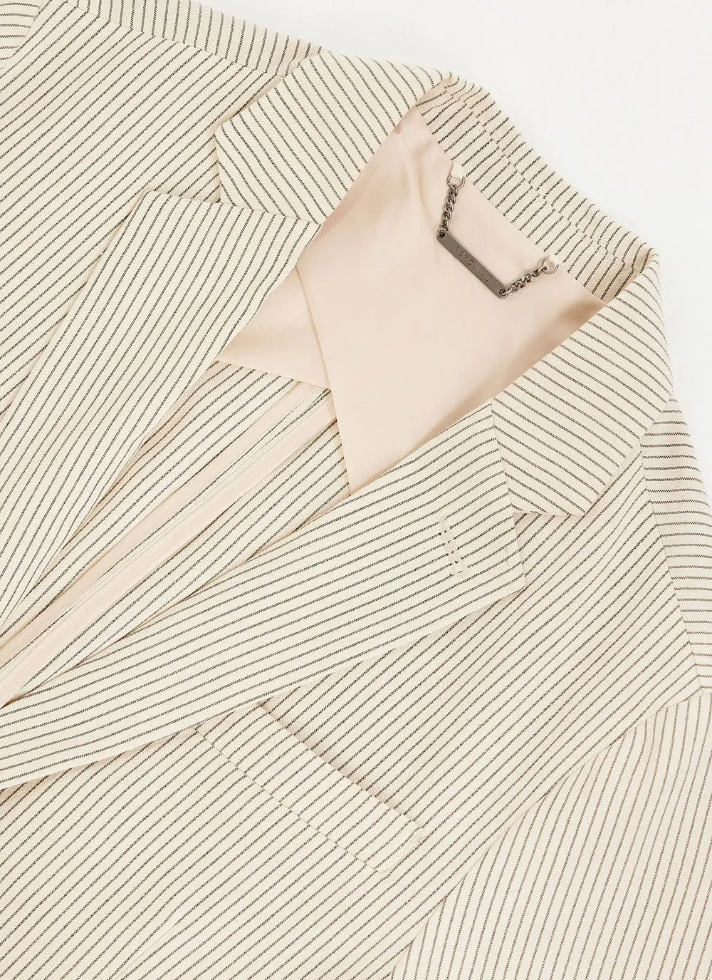 Stripe Tailored Blazer | Natural Stripe