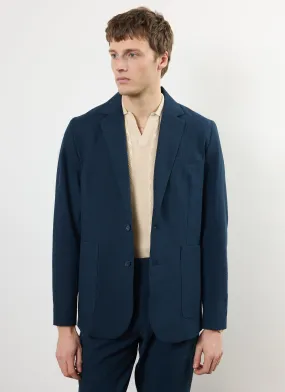 Tailored Seersucker Blazer | Navy