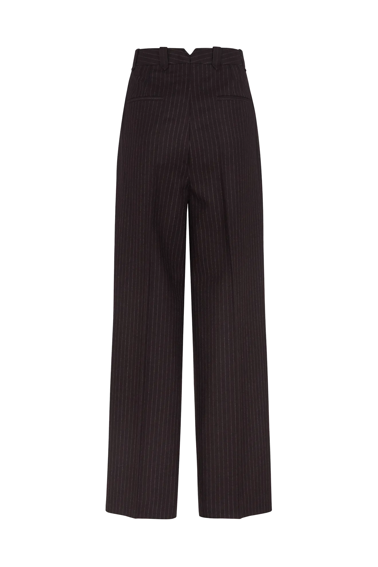 Wide Leg Trouser in Wool Pinstripe