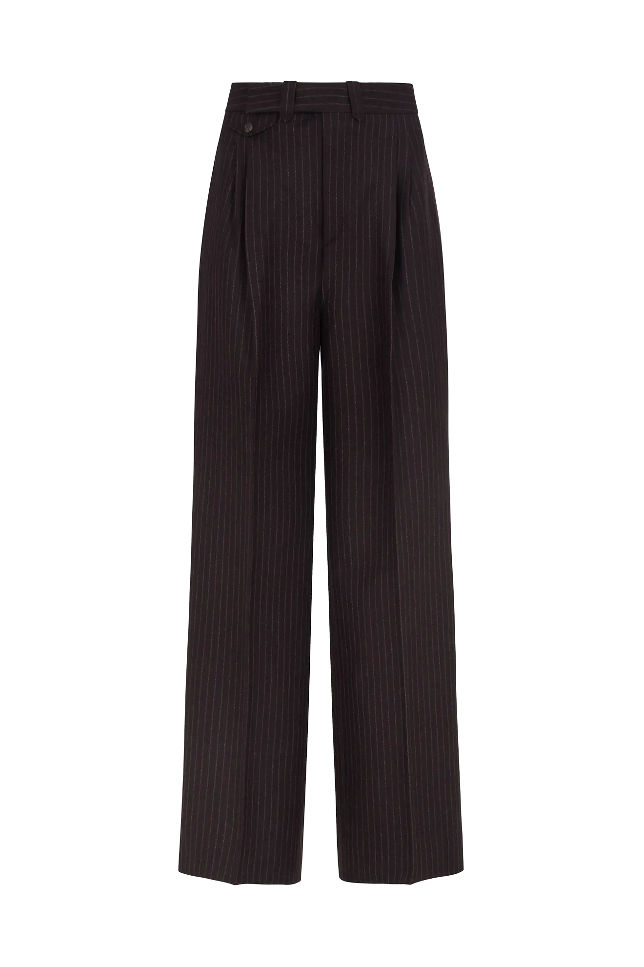 Wide Leg Trouser in Wool Pinstripe