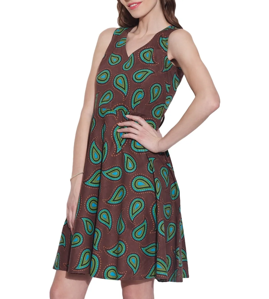 Women Apparels Cotton Printed Dress,Machine Washable,W-CPD46-1627, Size-46 Inch