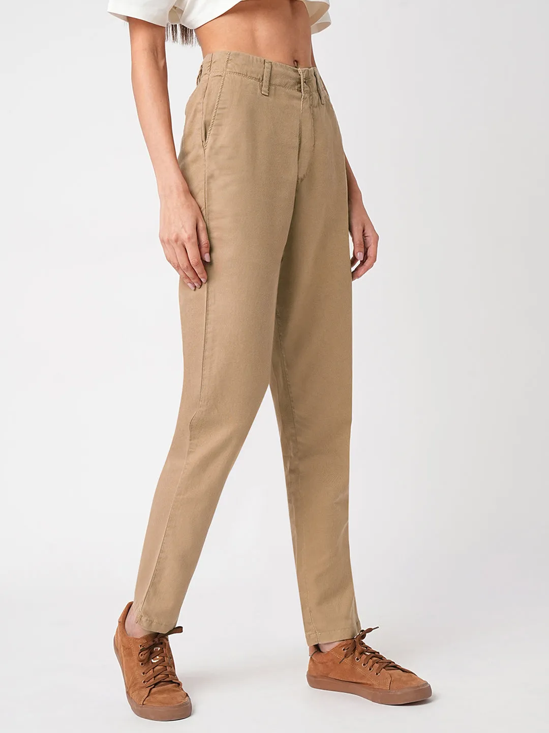 Women Nutshell Mid-Rise Slim Fit Trouser