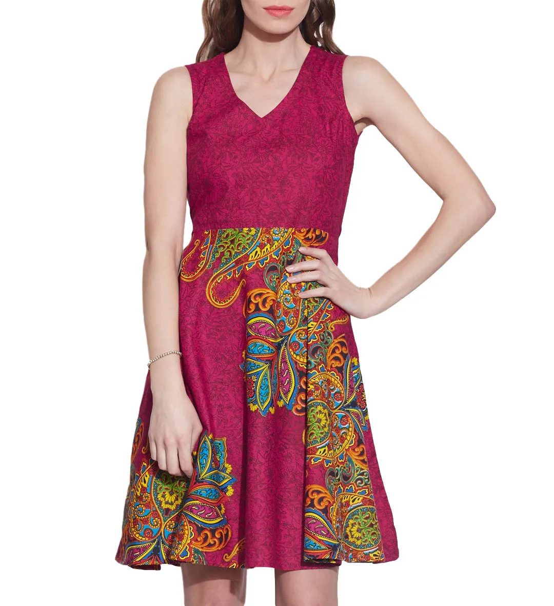 Womens Accessories Cotton Printed Dress,Machine Washable,W-CPD38-1626, Size-38 Inch