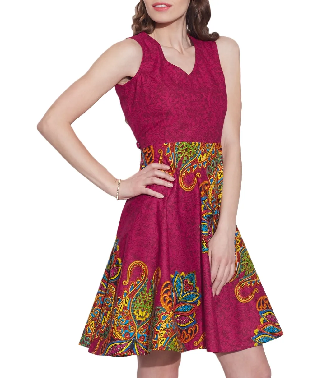 Women's Apparel Cotton Printed Dress,Machine Washable,W-CPD36-1626, Size-36 Inch