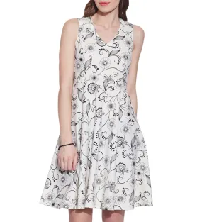 Womens Clothing Cotton Printed Dress,Machine washable,W-CPD44-1632, Size-44 Inch