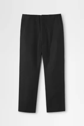 Wool Tricotine Tapered Trouser in Black