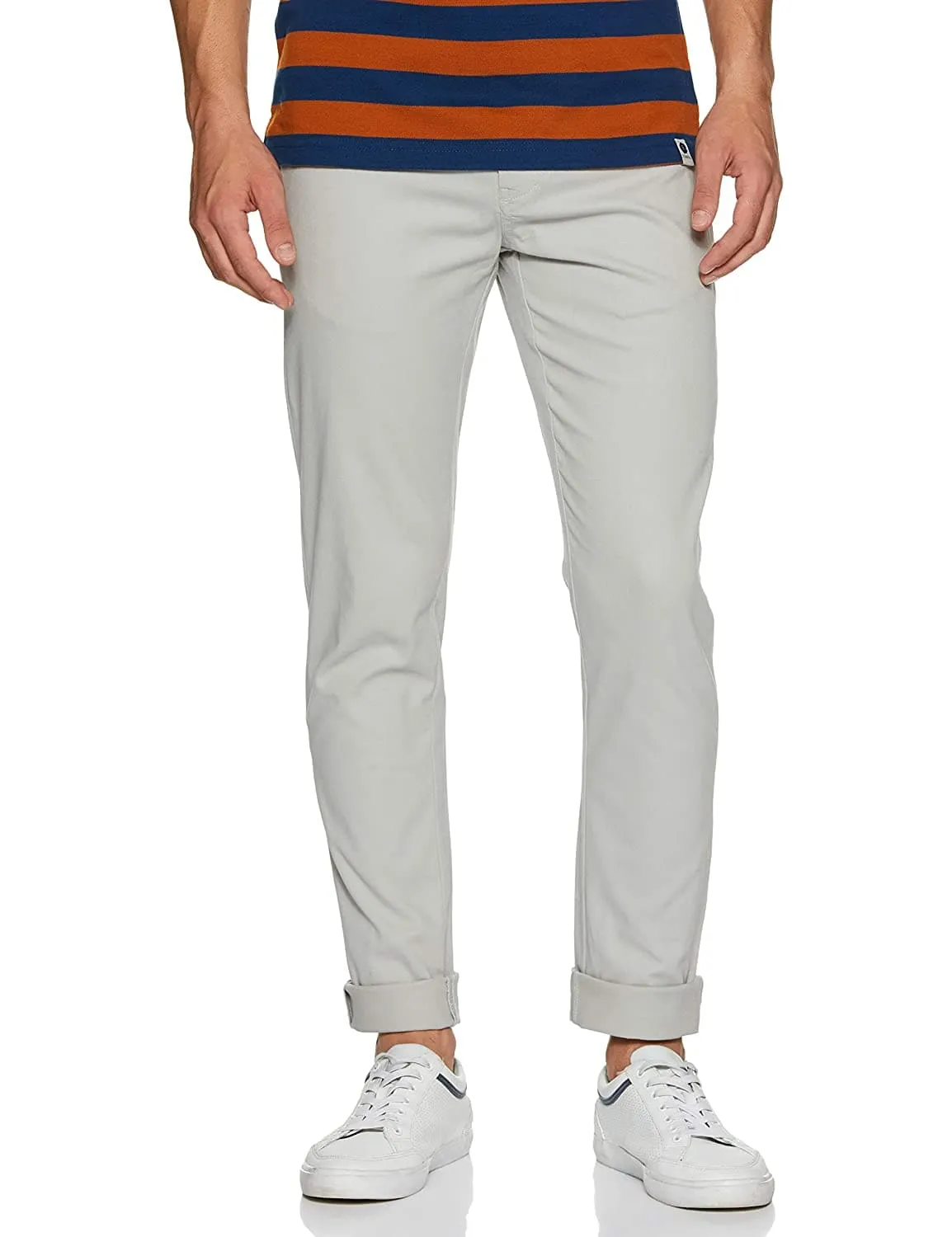 Zip Fly Cotton Slim Fit Casual Trousers