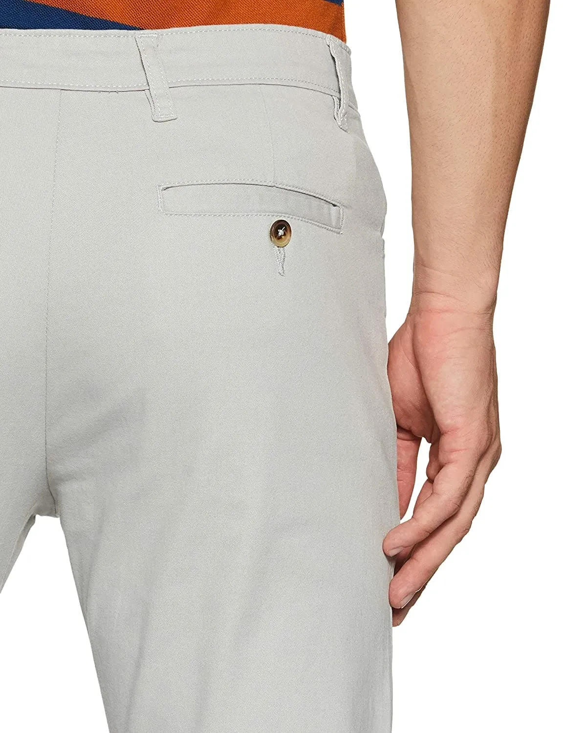 Zip Fly Cotton Slim Fit Casual Trousers