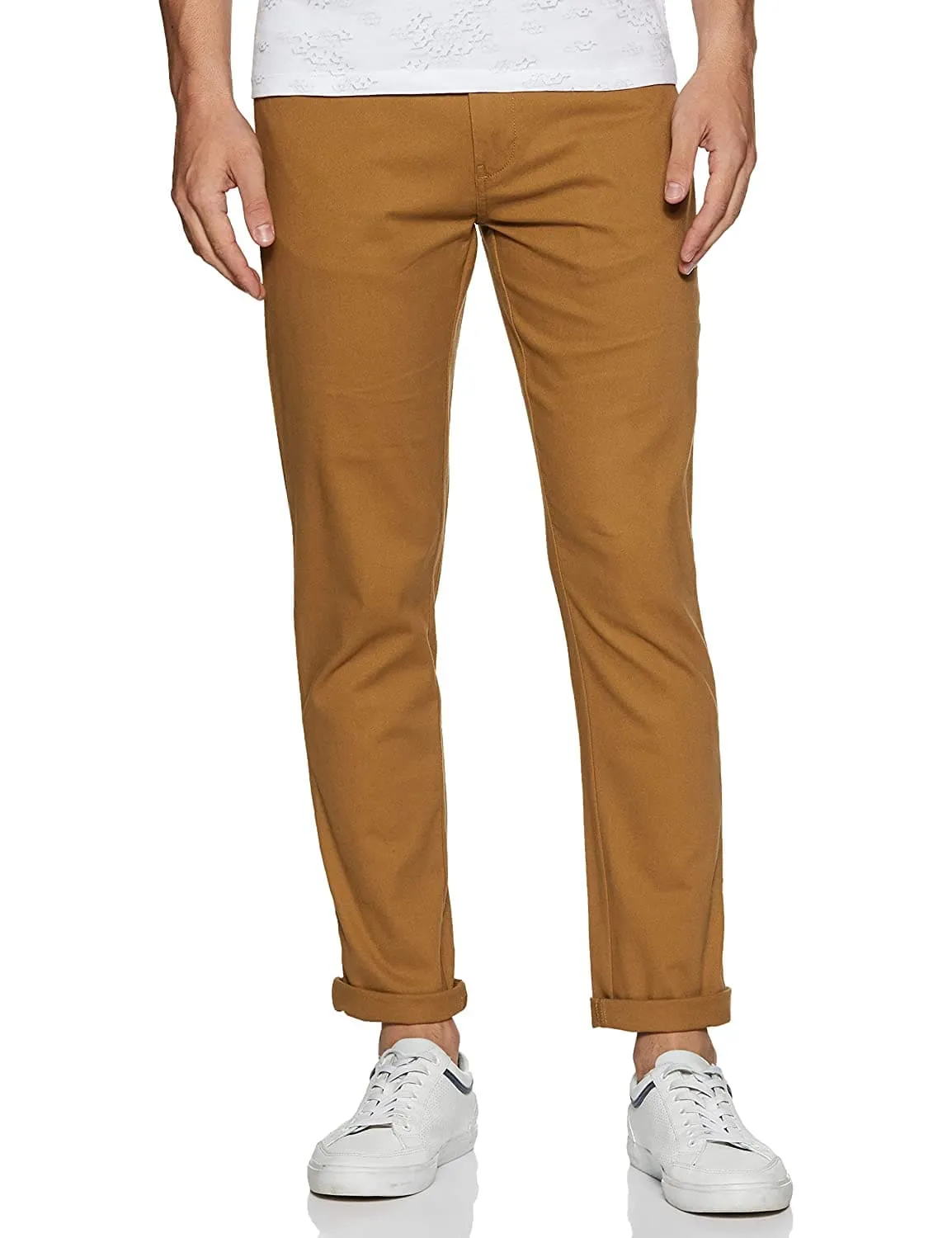 Zip Fly Cotton Slim Fit Casual Trousers