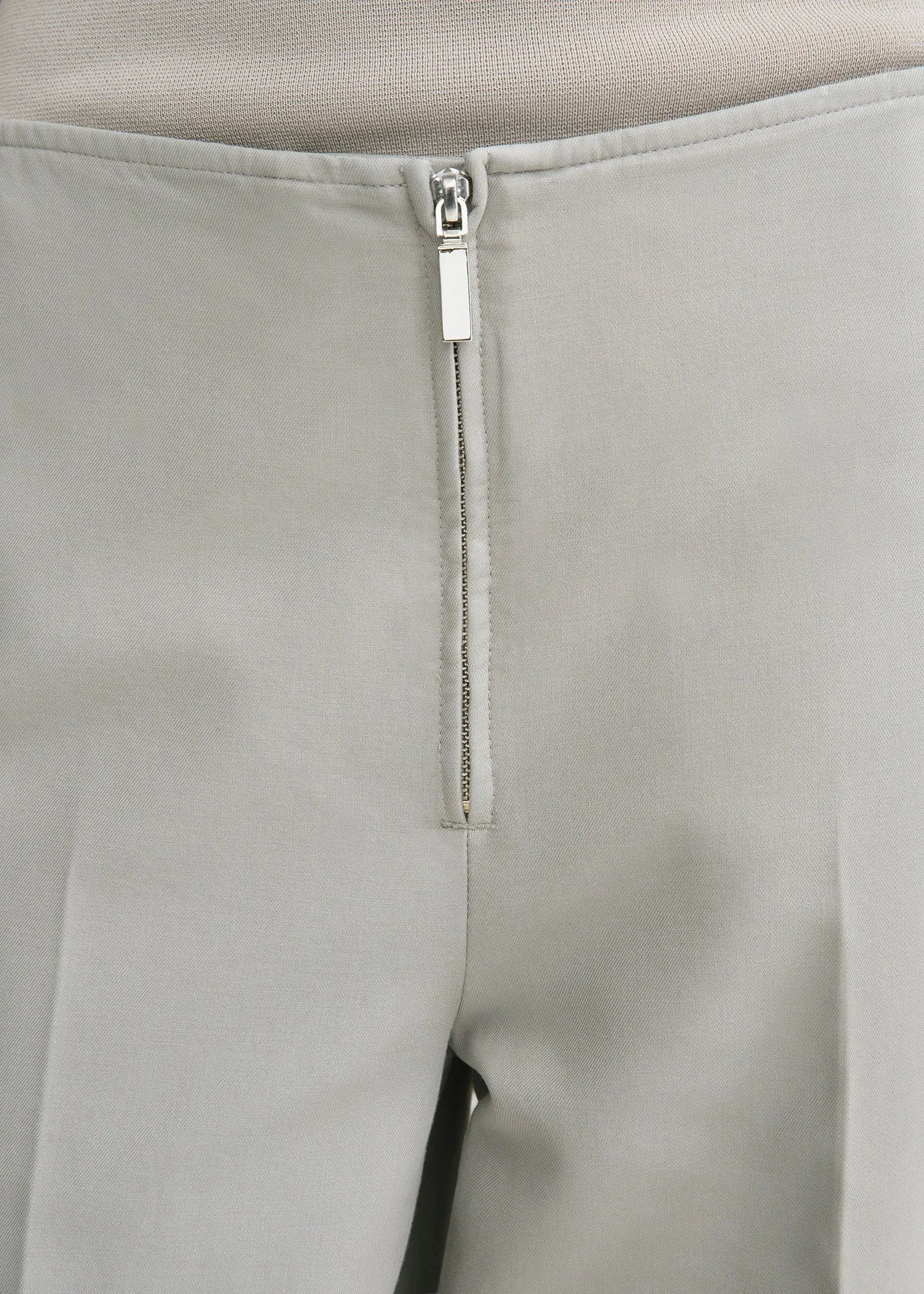 Zip-front wide trousers dove